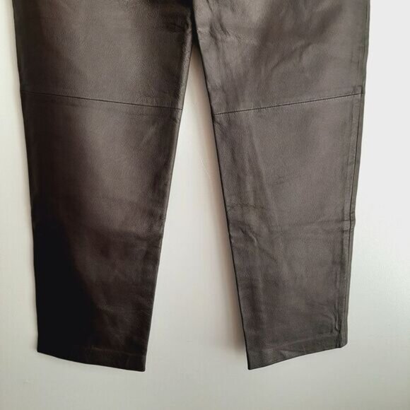 NEVADA Genuine Leather High Waist Pants Brown Sz L - Picture 8 of 11